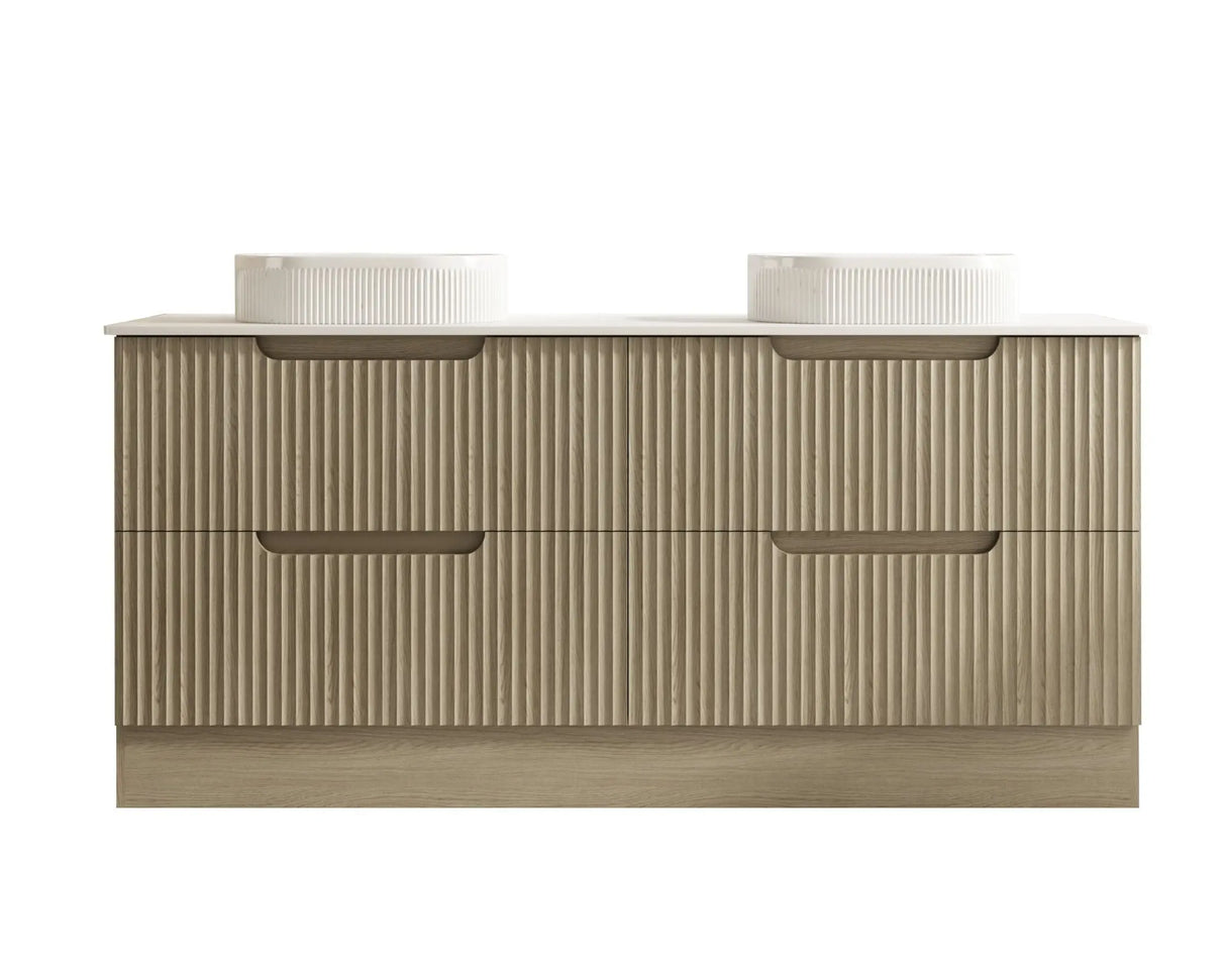 Fluted Rhea 1800mm Freestanding Cabinet - Natural Oak mercioaustralia