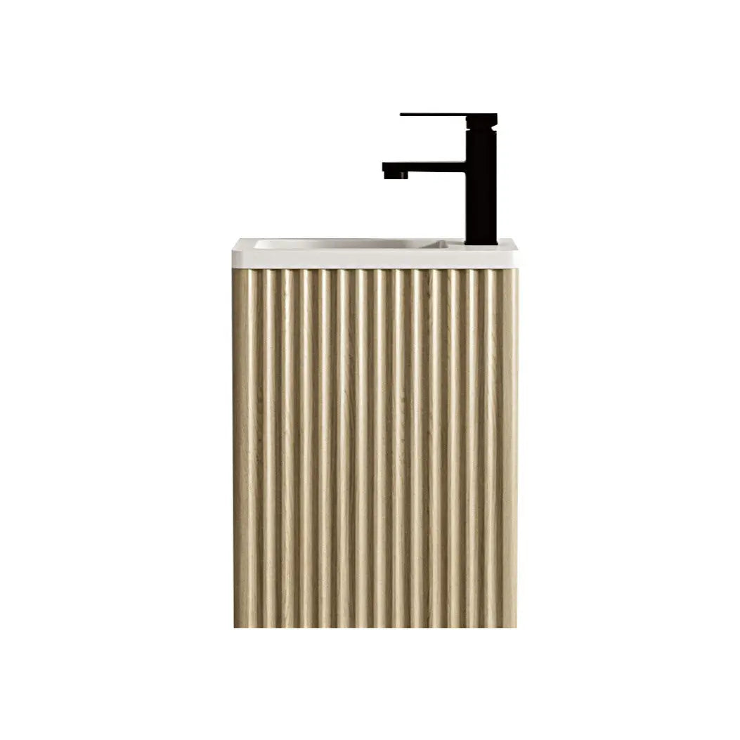 Fluted Rhea 400mm Wall-Hung Cabinet - Natural Oak mercioaustralia