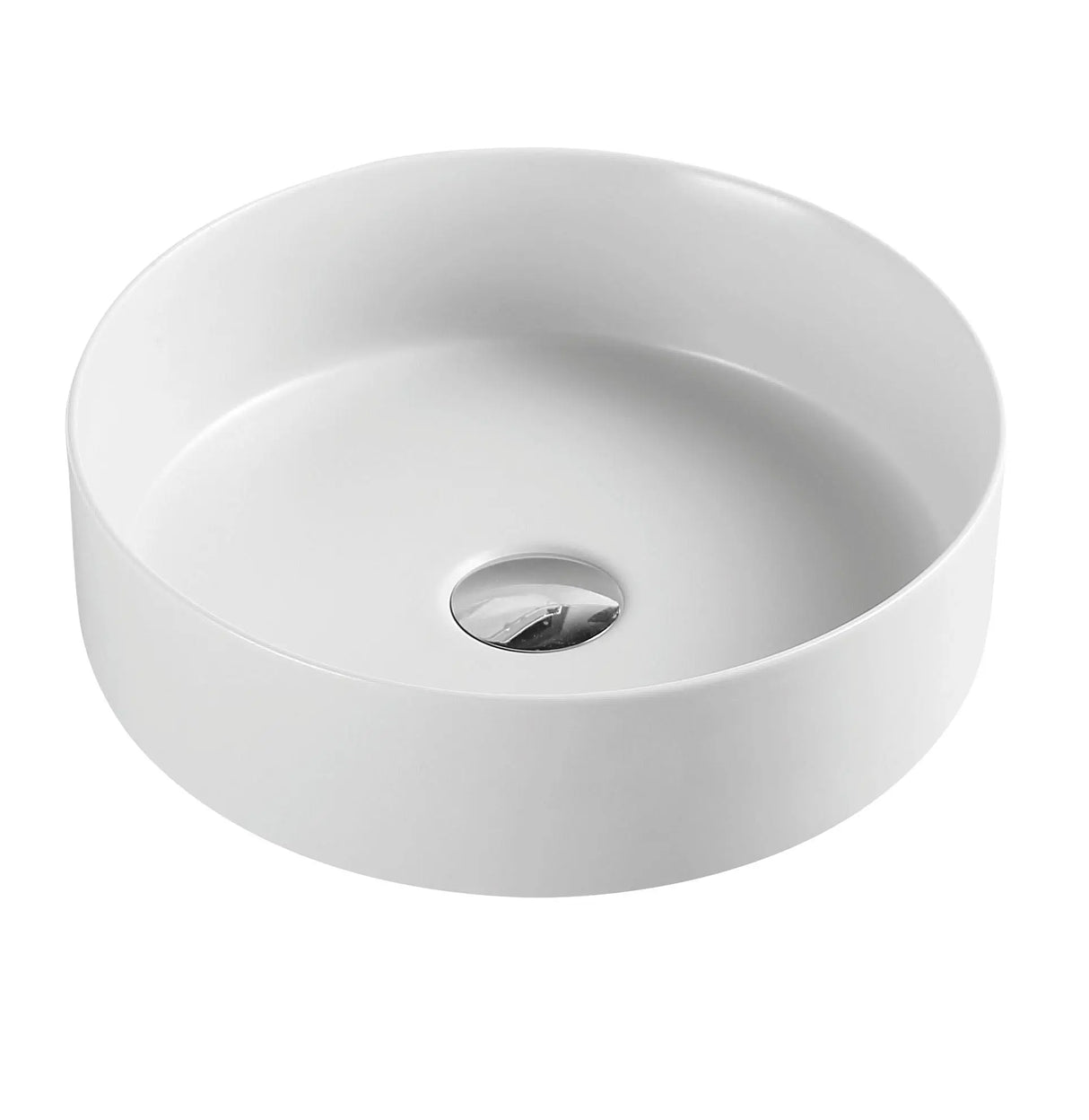 Sasso 34 Counter-top Round Basin - Matt White mercioaustralia
