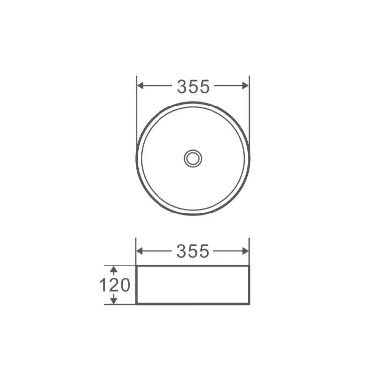 Sasso 34 Counter-top Round Basin - Black & White mercioaustralia