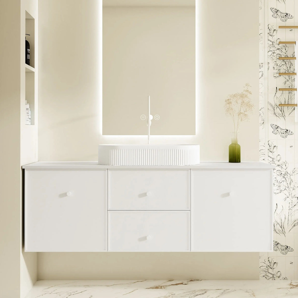 Seattle 1500mm Wall-Hung Cabinet - Matt White mercioaustralia