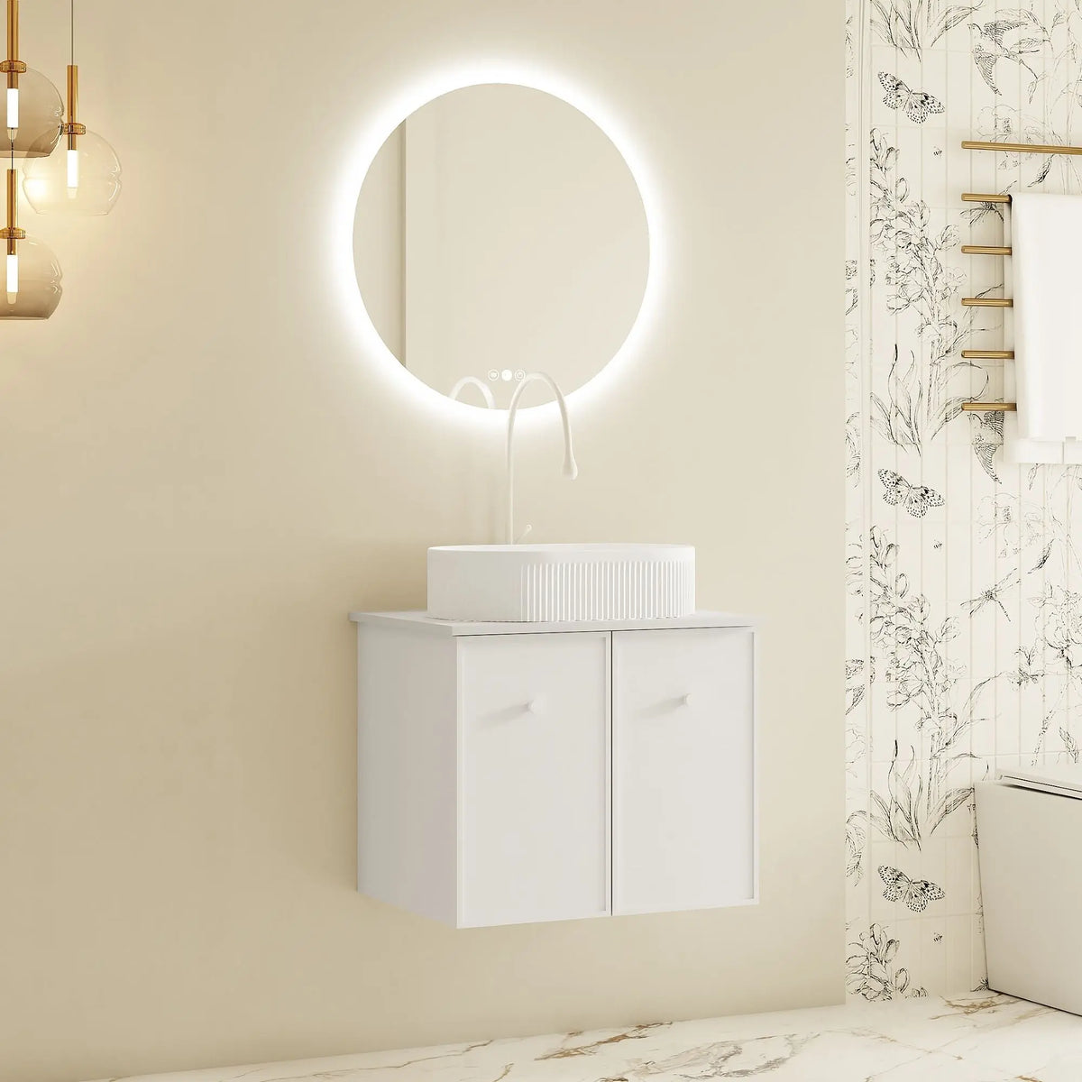 Seattle 600mm Wall-Hung Cabinet - Matt White mercioaustralia