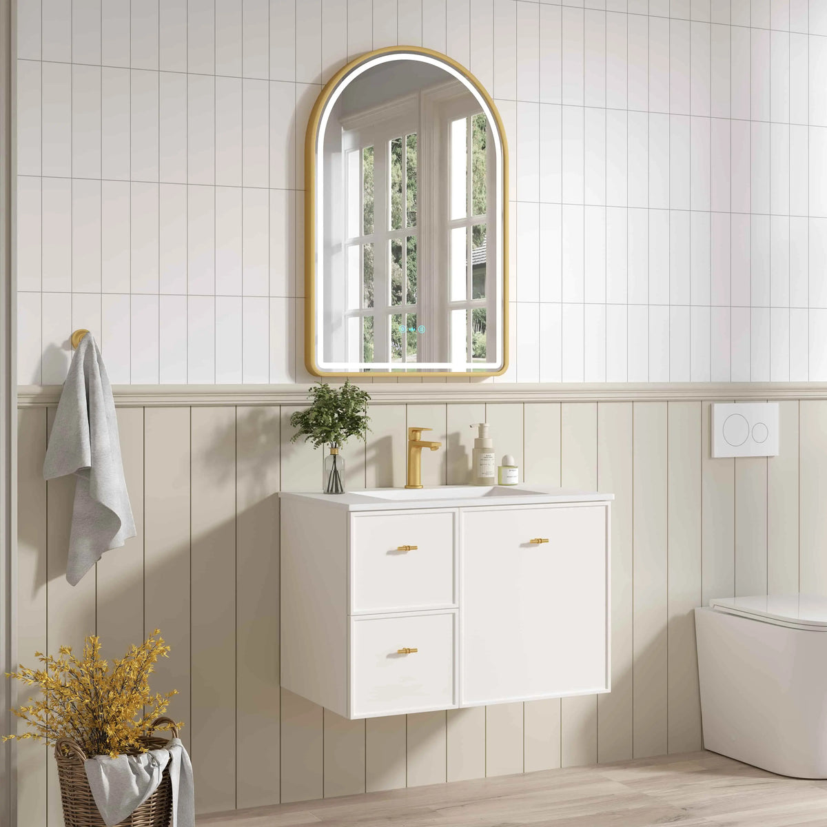 Seattle 750mm Wall-Hung Cabinet - Matt White mercioaustralia