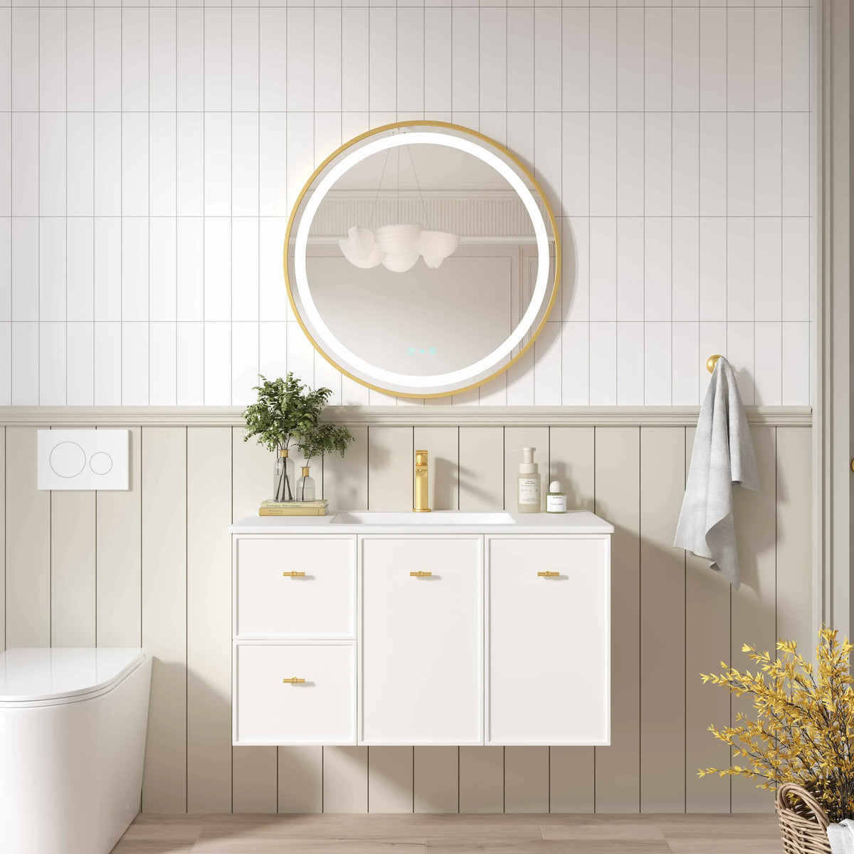 Seattle 900mm Wall-Hung Cabinet - Matt White mercioaustralia