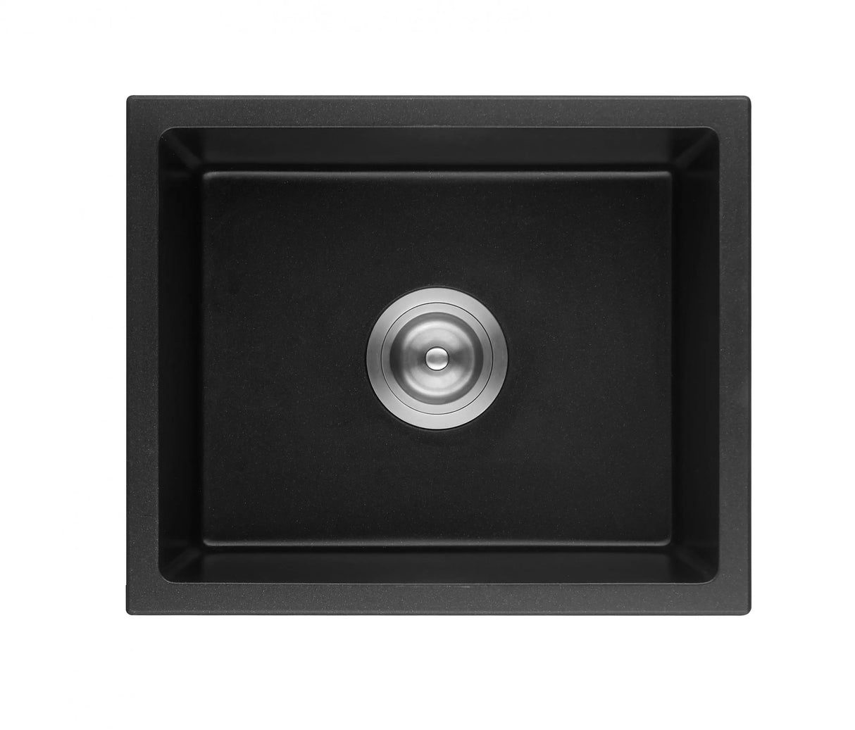 Matte Black Single Bowl Quartz Sink 432*432*246mm Poseidonbk