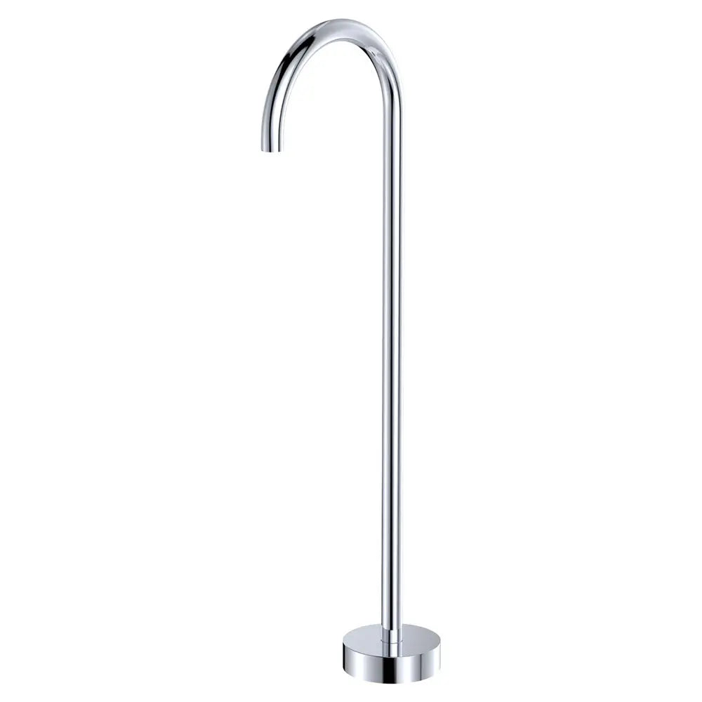Kaya Gooseneck Floor Mounted Bath Outlet, Chrome fienza
