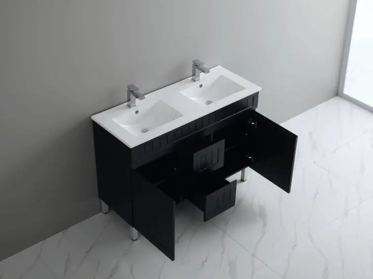 ACACIA SHAKER PVC Floor Vanity 1200mm (Double Bowl) Poseidon