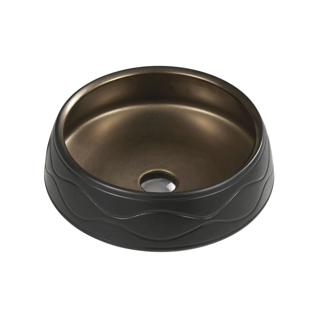 Trier 75 Counter-Top Round Basin - Bronze with Art Matt Black mercioaustralia