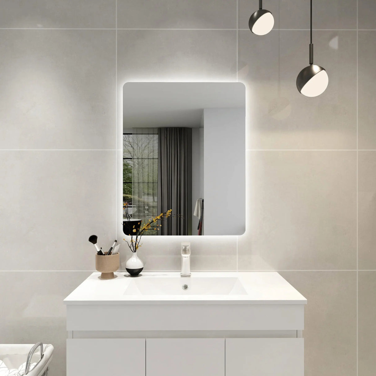Jasper Rectangular Touchless 600 X 750 Frameless LED Mirror - Three Light Temperatures Poseidonbk