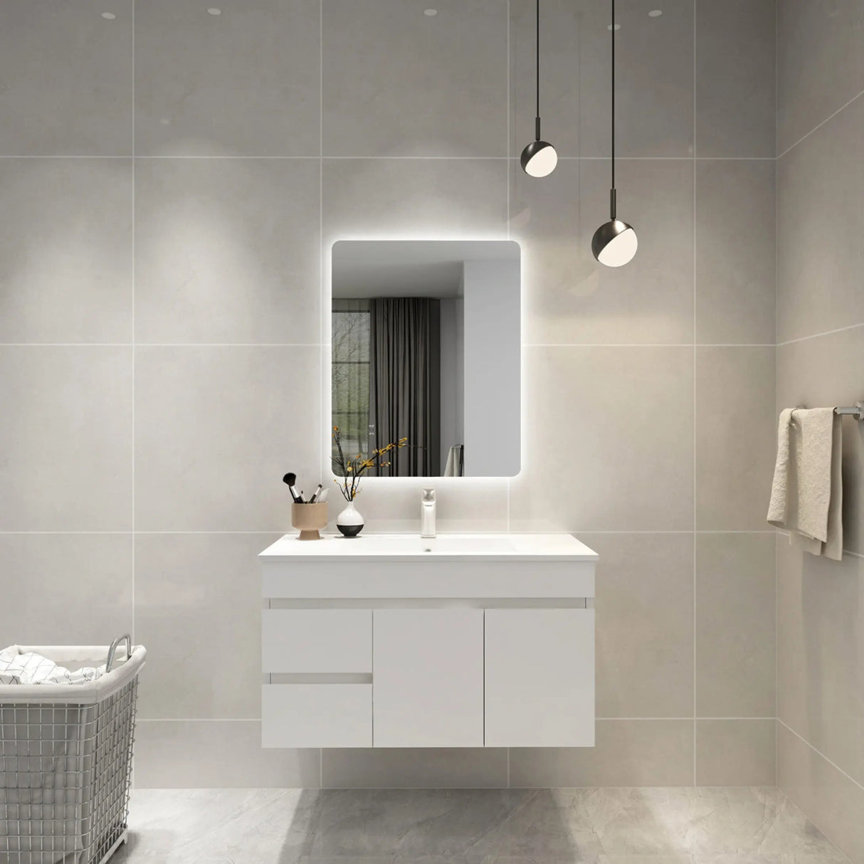 Jasper Rectangular Touchless 600 X 750 Frameless LED Mirror - Three Light Temperatures Poseidonbk