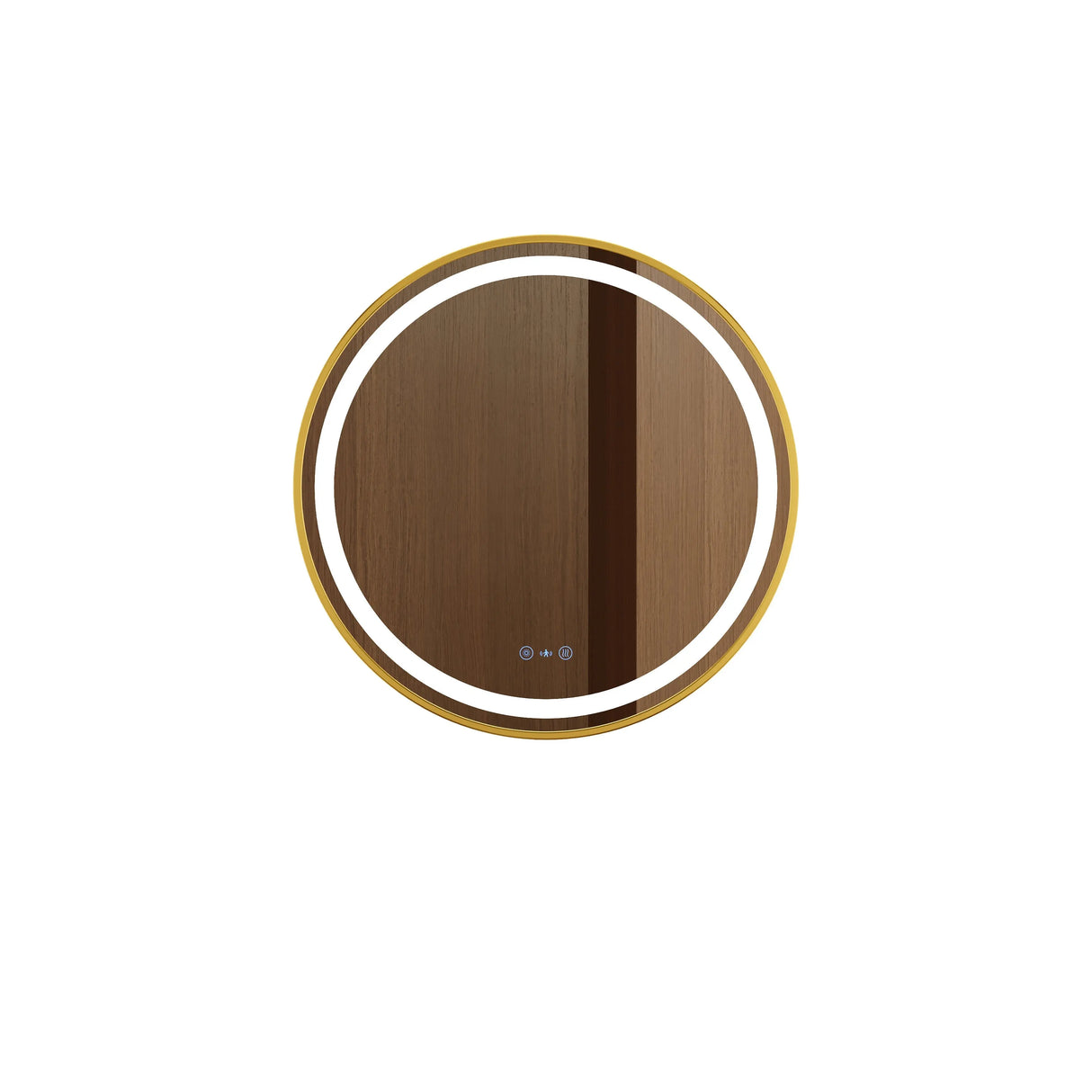 Venus 600/750/900mm LED Round Mirror – Brushed Gold Frame mercioaustralia