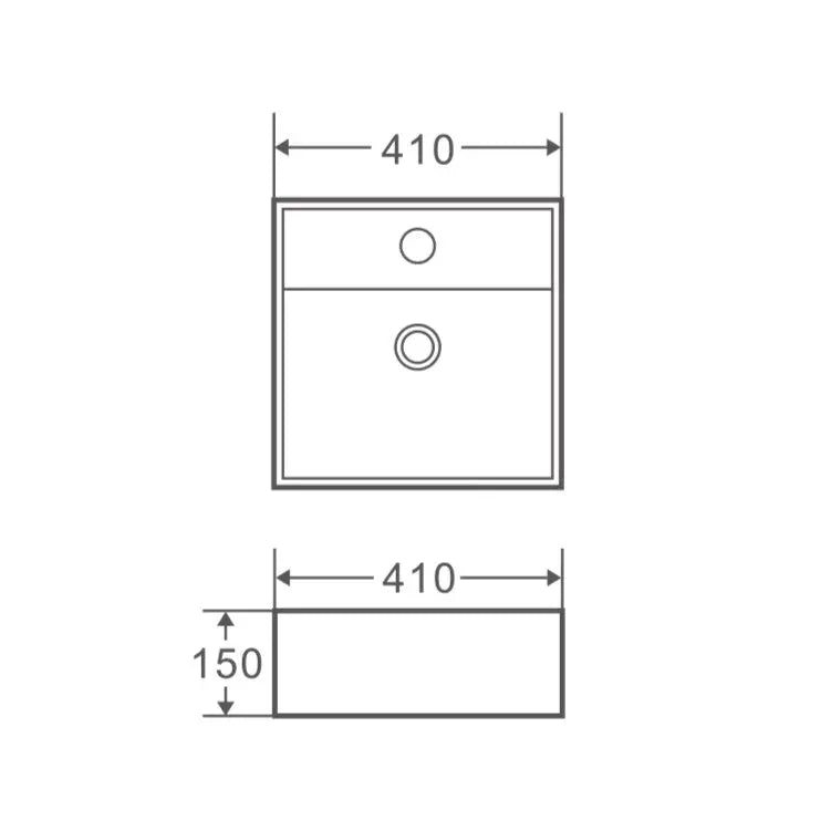 Vento 41M Wall-Hung Square Basin mercioaustralia