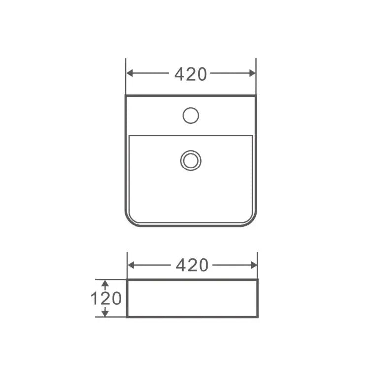 Vento 42M Wall-Hung Square Basin mercioaustralia