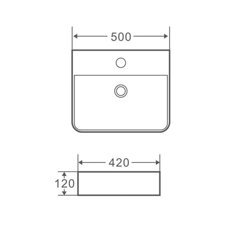 Vento 50M Wall-Hung Rectangular Basin mercioaustralia