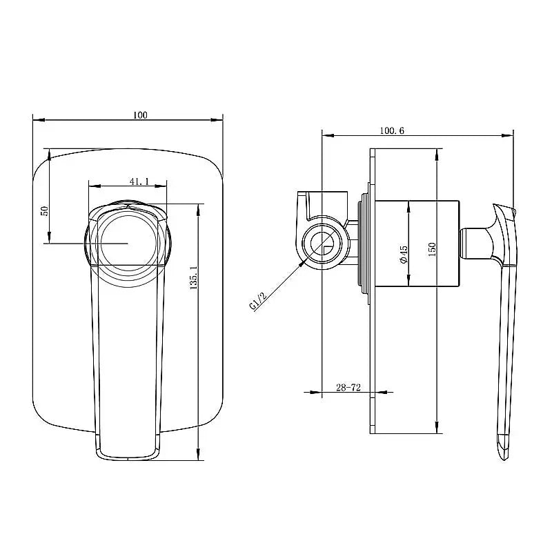 ESPERIA - Black Wall Mixer Aquaperla