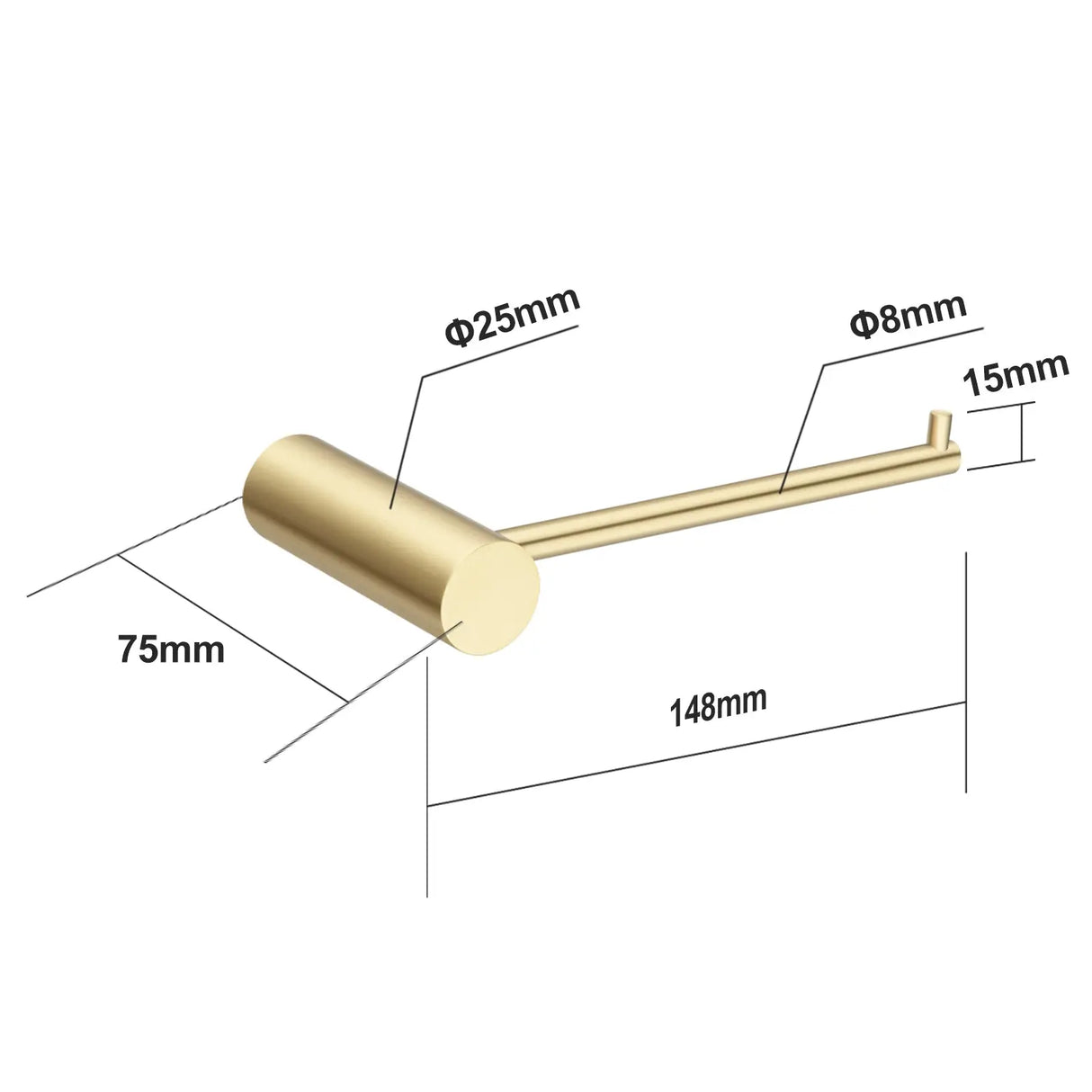 Brushed Brass Toilet Paper Holder Aquaperla