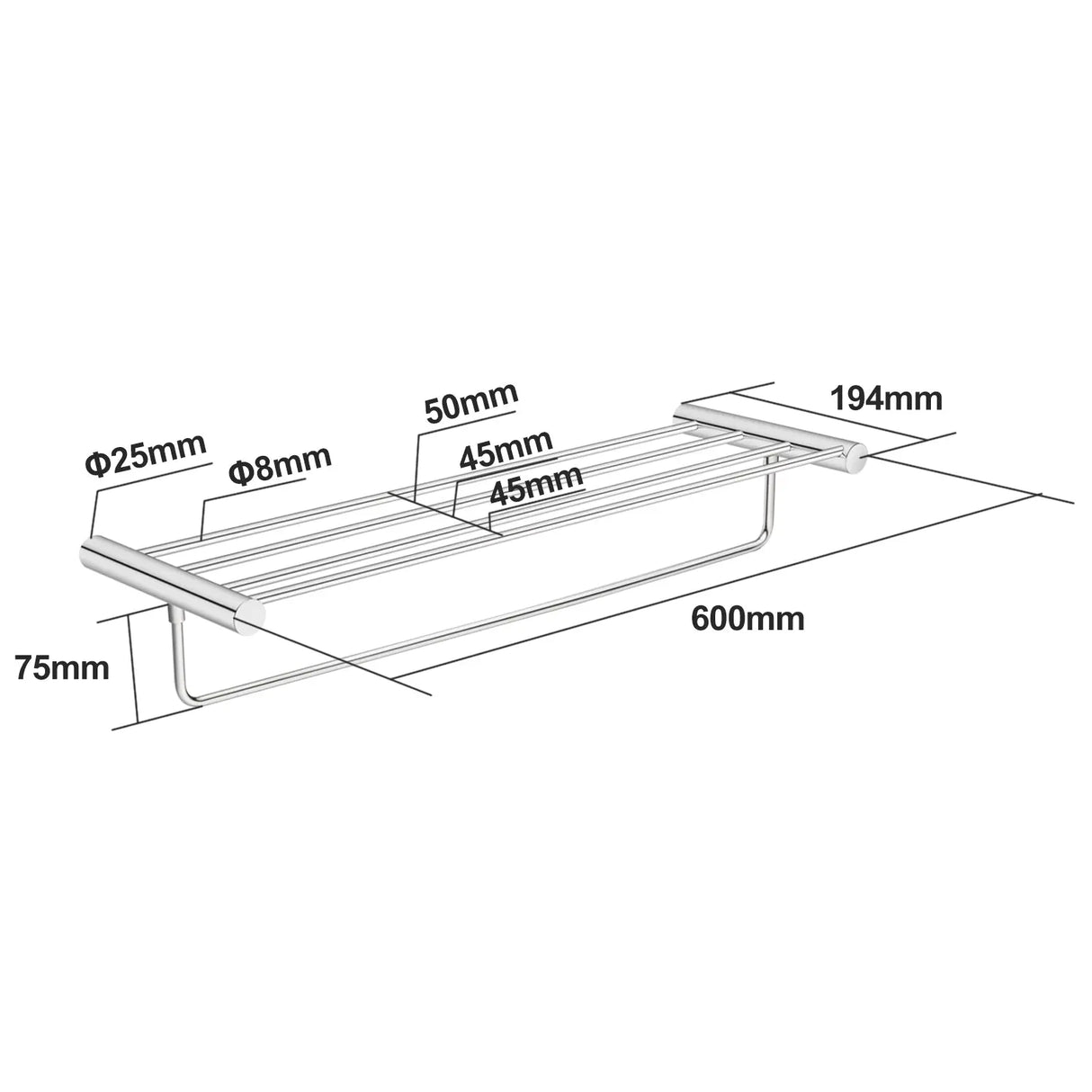 Chrome Showel Shelf Aquaperla