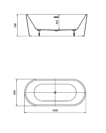 Dahlia 1700 Oval Freestanding Bath Tub Bagno D'Oro