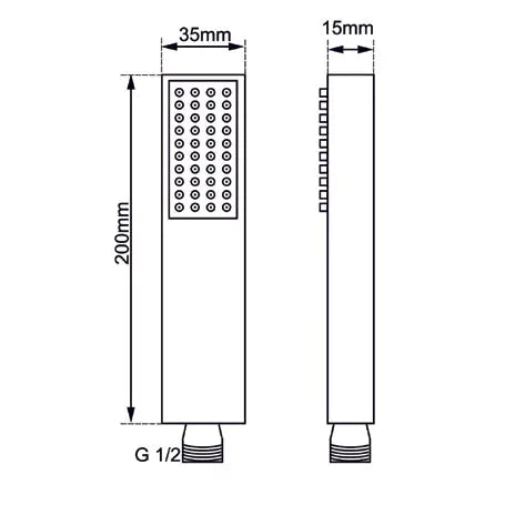 Black Single Function Handheld Shower Aquaperla