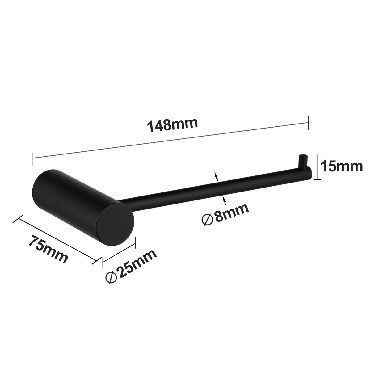 Black Toilet Paper Holder Aquaperla
