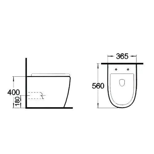 Bagno D'Oro River Rimless Back to Wall Toilet Pan Only Bagno D'Oro