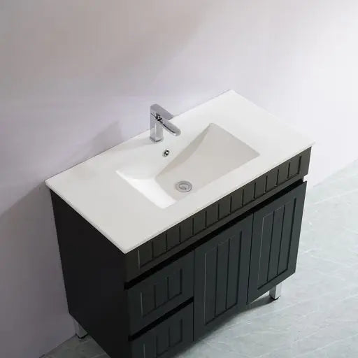ACACIA SHAKER Matte Black PVC Floor Vanity 900mm Poseidon
