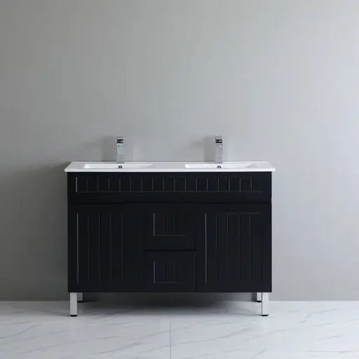ACACIA SHAKER PVC Floor Vanity 1200mm (Double Bowl) Poseidon