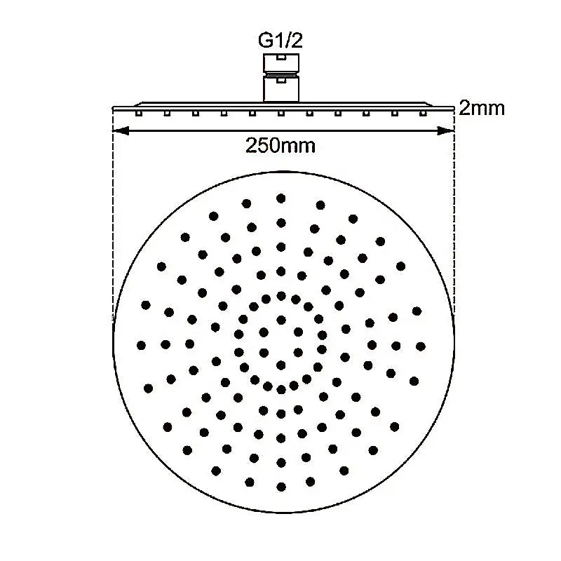 250mm Chrome Shower Head Aquaperla
