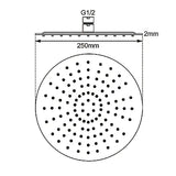 250mm Chrome Shower Head Aquaperla