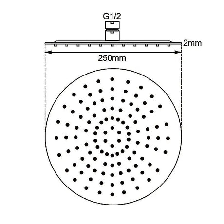 250mm Black Shower Head Aquaperla