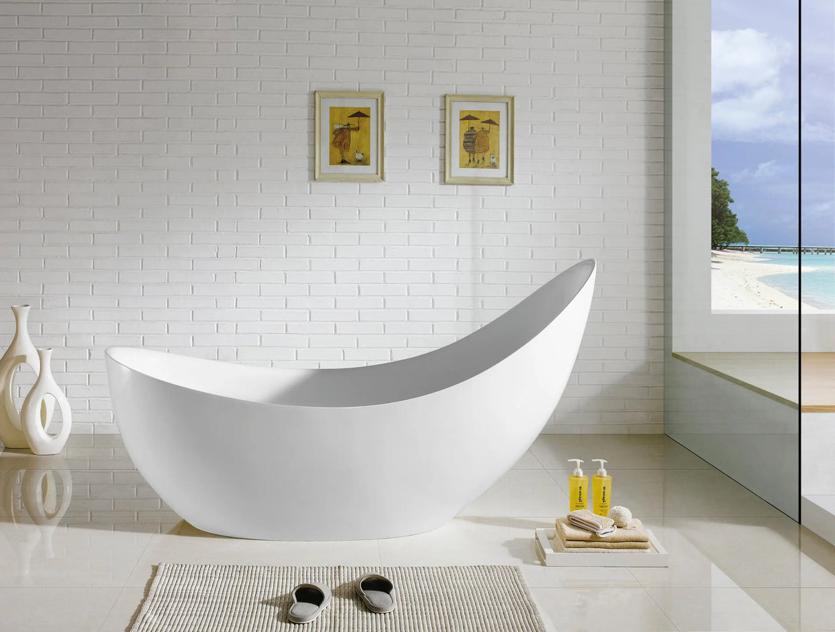 Posh Matte White Free Standing Bathtub 1685*770*1000mm Poseidonbk