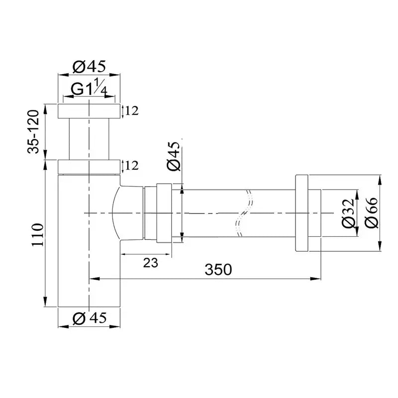 Brushed Nickel Bottle Trap Aquaperla