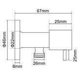 Bathroom Round Black 1/4 Turn Washing Machine Stop Tap(One Piece) Aquaperla