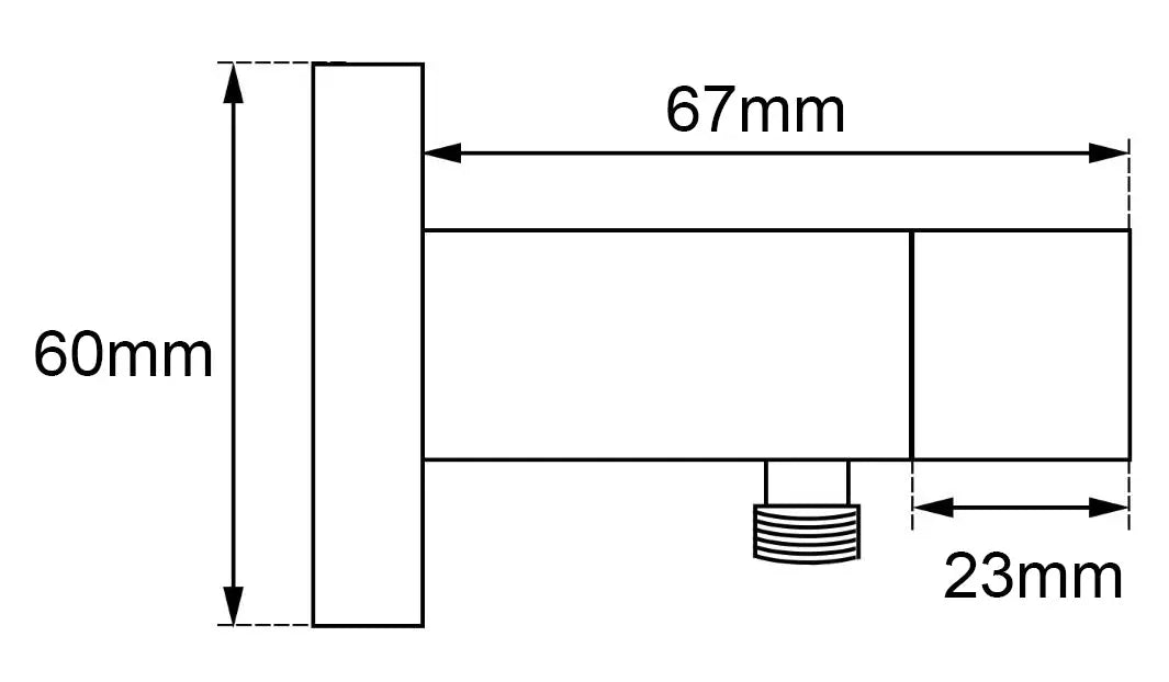 Bathroom Square Black 1/4 Turn Washing Machine Stop Tap(One Piece) Aquaperla