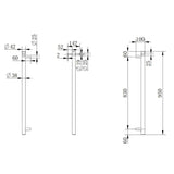 Round Vertical Brushed Nickel Electric Heated Towel Rack Single Bar Aquaperla