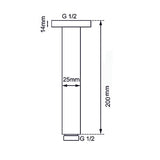200mm Brushed Brass Ceiling Shower Arm Aquaperla