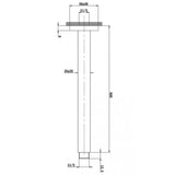 600mm Brushed Nickel Ceiling Shower Arm Aquaperla