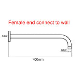 400mm Chrome Wall Shower Arm Aquaperla