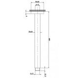 400mm Black Ceiling Shower Arm Aquaperla