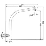 Gunmetal Wall Shower Arm Aquaperla