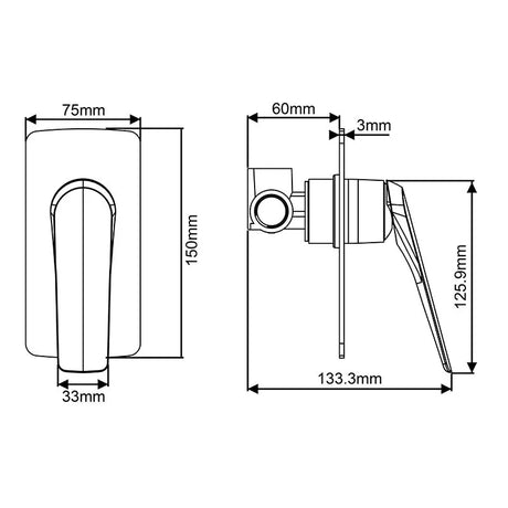 AU - Chrome Wall Mixer Aquaperla