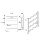 Brushed Brass Heated Towel Rack 4 Bars Aquaperla