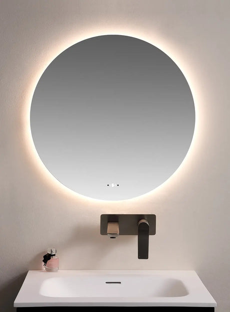 Luna Round Touchless 600 X 600 Frameless LED Mirror - Three Light Temperatures Poseidonbk