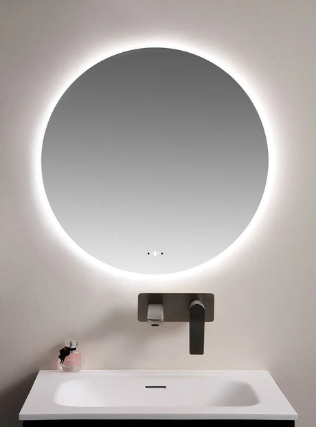Luna Round Touchless 900 X 900 Frameless LED Mirror - Three Light Temperatures Poseidonbk