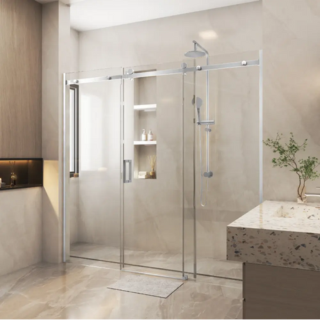 Corner Frameless 3 Door Sliding Adjustable Shower Screen ozcovey