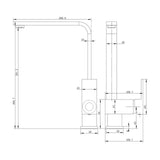 Black Standard Kitchen Mixer Aquaperla