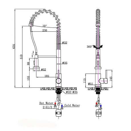Black Pull Out Kitchen Mixer Aquaperla