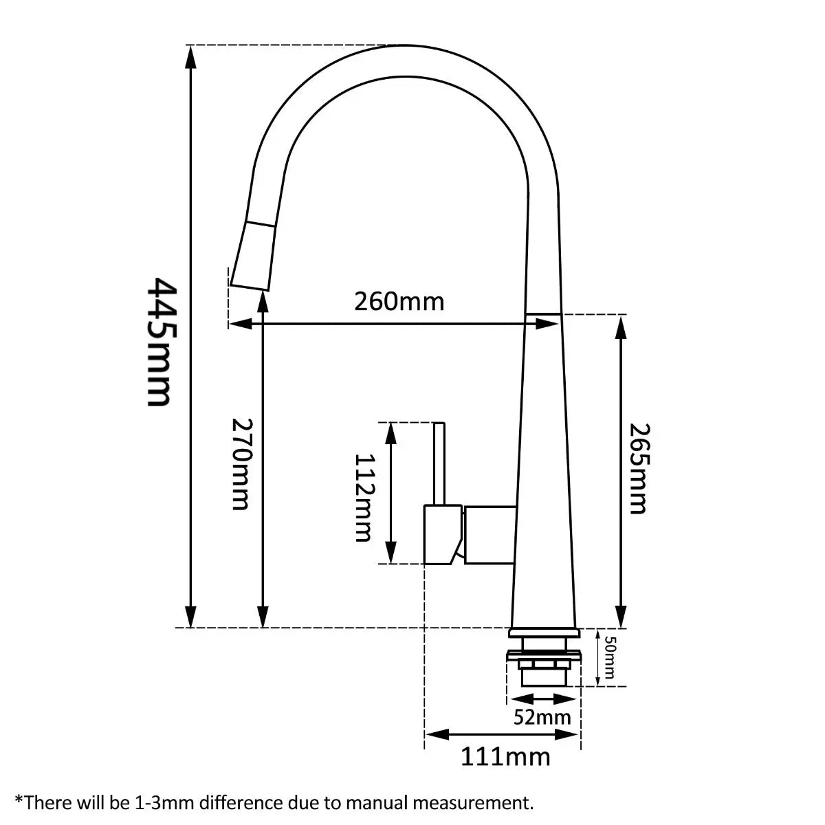 Chrome Pull Out Kitchen Mixer Aquaperla