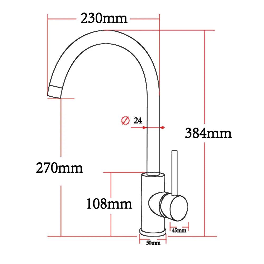 Gunmetal Standard Kitchen Mixer Aquaperla