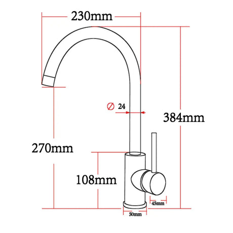 Gunmetal Standard Kitchen Mixer Aquaperla